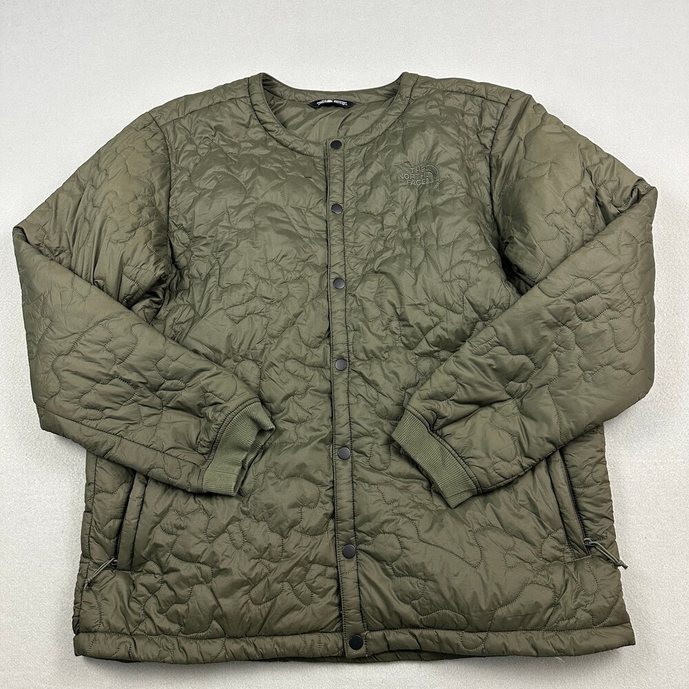 The North Face Jacket Men 2XL Green Quilted Insulated Collarless Outerwear XXL *